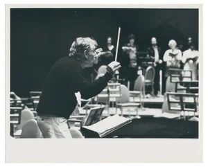 Leonard Bernstein Conducting, 1970s, Photograph