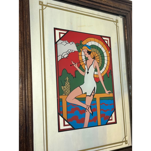 Art Deco Advertising Mirror, 1970s For Sale - Image 10 of 16