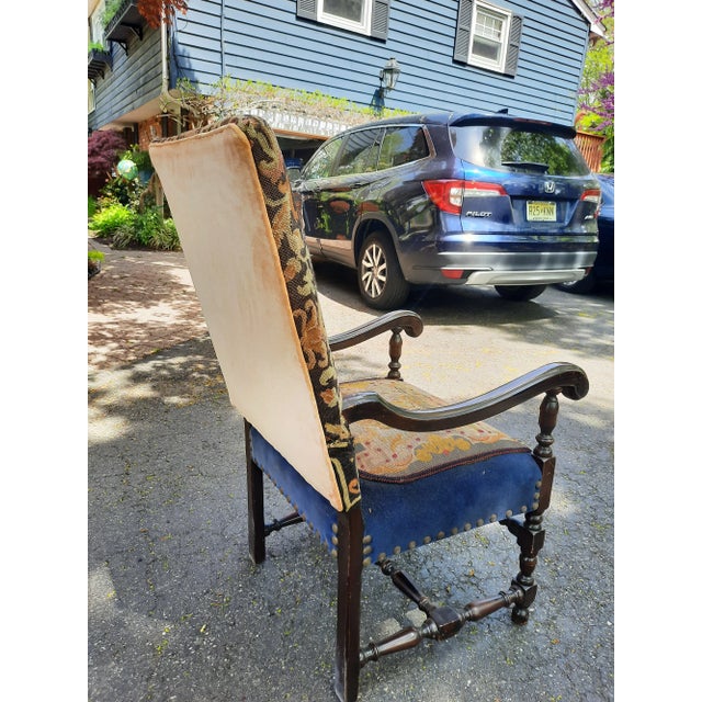 Antique Needlepoint Arm Chair For Sale - Image 9 of 13