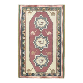 Vintage Kilim Rug 3'10'' x 6'2'' For Sale