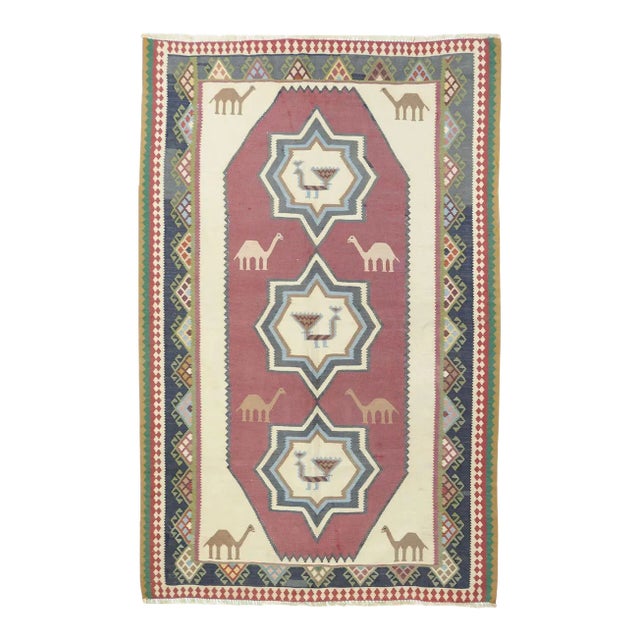 Vintage Kilim Rug 3'10'' x 6'2'' For Sale