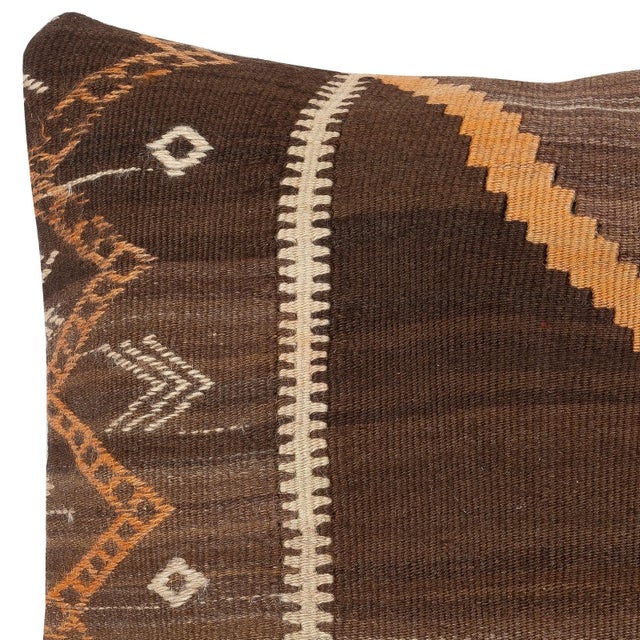 Traditional 20"x20" Vintage Kilim Cushion Cover. Turkish Accent Pillow. Throw Pillow Cover For Sale - Image 3 of 4