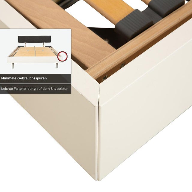 White and Dark Grey Wooden Bed from Ligne Roset For Sale - Image 9 of 16