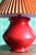 1920s Pair of Red Glass Art Deco Table Lamps With Orange Pleated Lampshades For Sale - Image 4 of 18