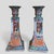 Vintage Chinoiserie Rose Medallion Porcelain Hand Painted Candle Holders -a Pair For Sale - Image 12 of 12