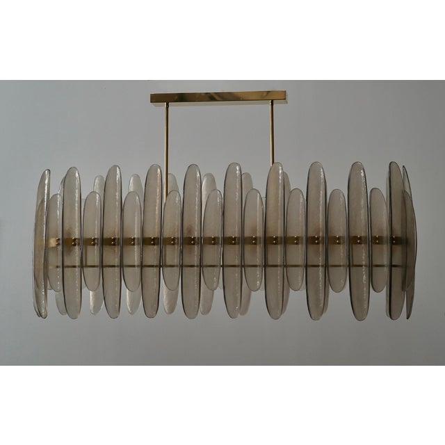 Mid-Century Murano Smoky Art Glass Rectangular Chandelier, 2000s For Sale - Image 11 of 11
