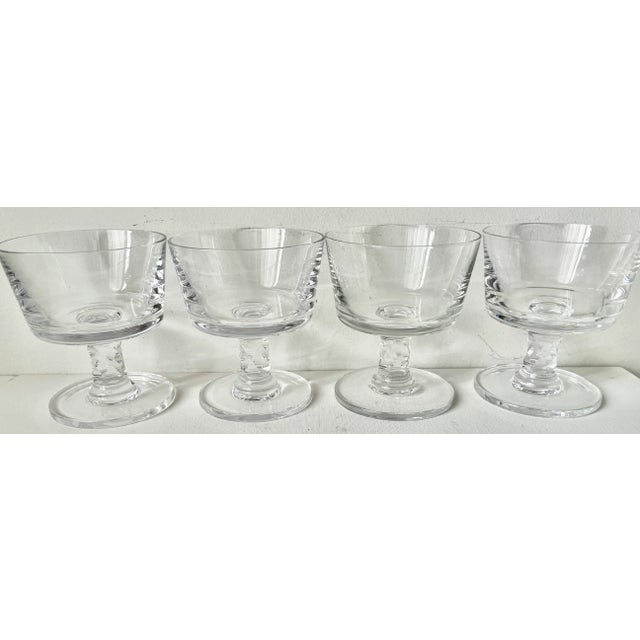 This gorgeous set of 4 Dansk heavy crystal compotes are made in France and designed by noted designer, Jens Quistgaard....