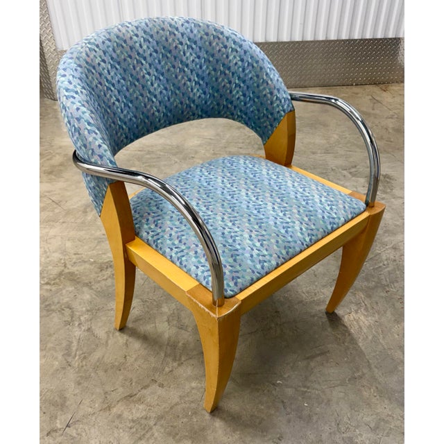 Late 20th Century Set of 4 Mitchell Pickard for Brueton Chrome and Wood Willow Chairs For Sale In West Palm - Image 6 of 10