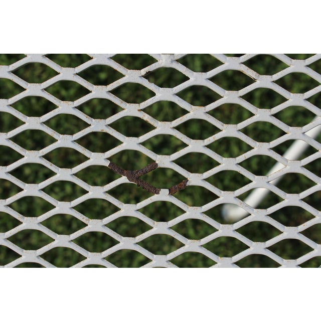 Wrought Iron Patio Set With Dogwood Motifs—Table and Four Armchairs With Covers, 5 Pieces For Sale - Image 12 of 18