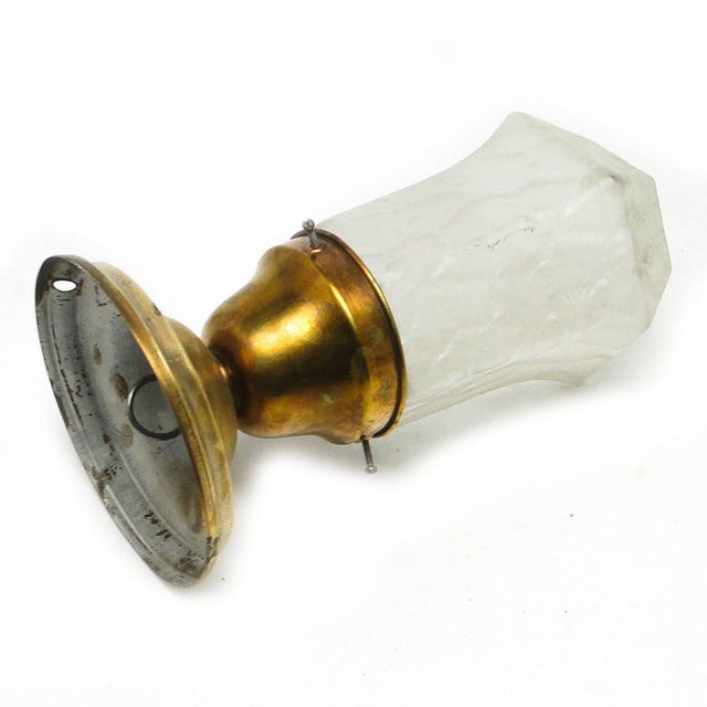 Art Nouveau Brass and Glass Ceiling Lamp, Germany, Early 20th Century For Sale - Image 4 of 7