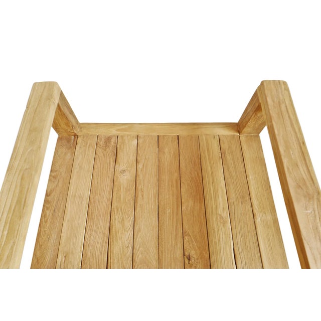 Tan Outdoor Modern Teak Club Chair For Sale - Image 8 of 8
