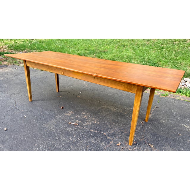 Brown Early 20th Century New England Country Vernacular Pine Harvest Table For Sale - Image 8 of 9