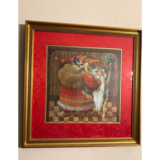 Realism Signed James C. Christensen "Olde World Santa" Framed Limited Edition Lithograph Number 167/3500 For Sale - Image 3 of 5