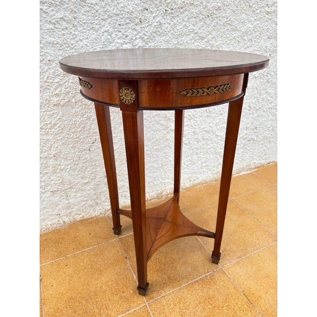French Neoclassical Round Gueridon With Bronze Mounts, 20th Century For Sale - Image 13 of 13