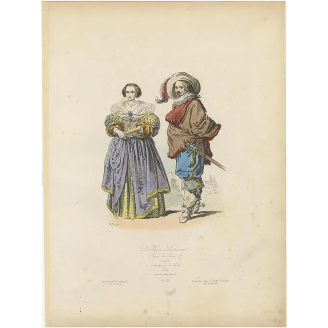 Title: Antique French Costume Prints of Nobles from Lorraine, 1625, Published c.1860 : This captivating set of antique...