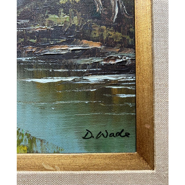 1960s Mid Century Impressionist Landscape Oil Painting of the Sierra Nevada Mountain Range With Autumn Trees For Sale - Image 5 of 7