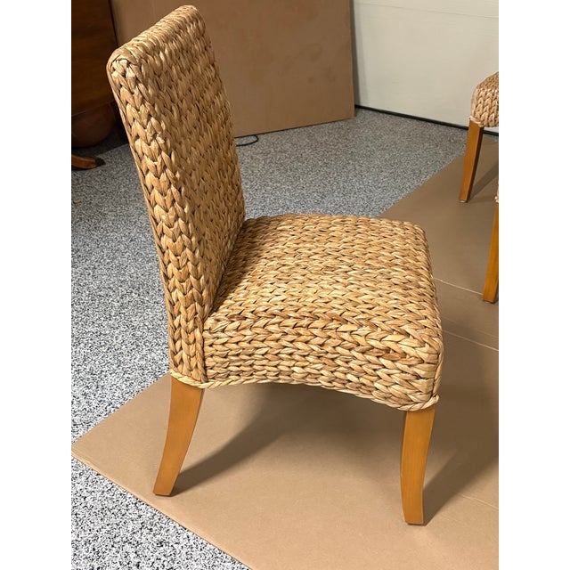 Farmhouse Seagrass and Abaca, Pottery Barn Dining Chairs - Set of 6 For Sale - Image 3 of 6