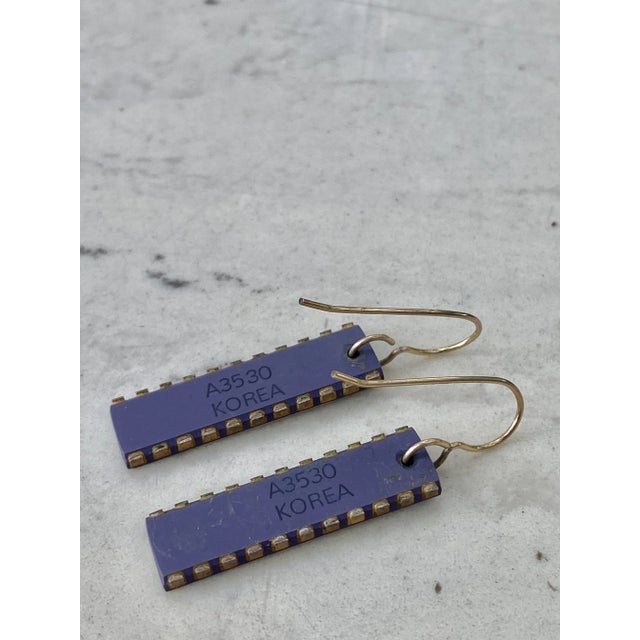 Artist-Made Computer Chip Earrings For Sale - Image 9 of 12