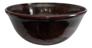 1990s Michael Kurz Mahogany Ceramic Bowl
