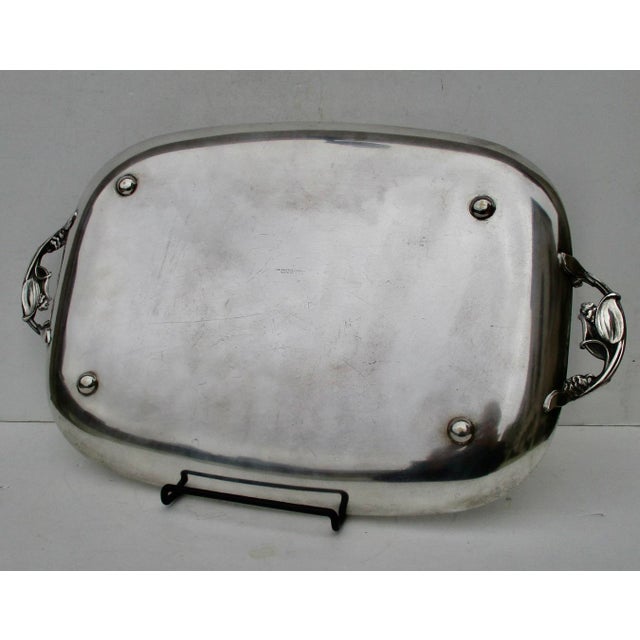 Mid-Century Modern Danish Modern SilverPlate Serving Tray For Sale - Image 3 of 8
