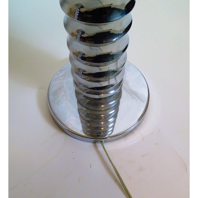 1990s Mid-Century Modern Style After Toni Zuccheri Multi-Tiered Cylindrical Mercury Glass Murano Style Floor Lamps - a Pair For Sale In Boise - Image 6 of 6
