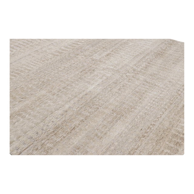Rug & Kilim’s Contemporary Textural Rug in Beige-Brown and Gray Tones For Sale