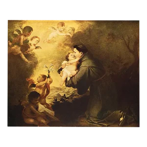 1900s After Bartolomé Esteban Murillo, "The Vision of Saint Anthony of Padua" Antique Full-Color Print