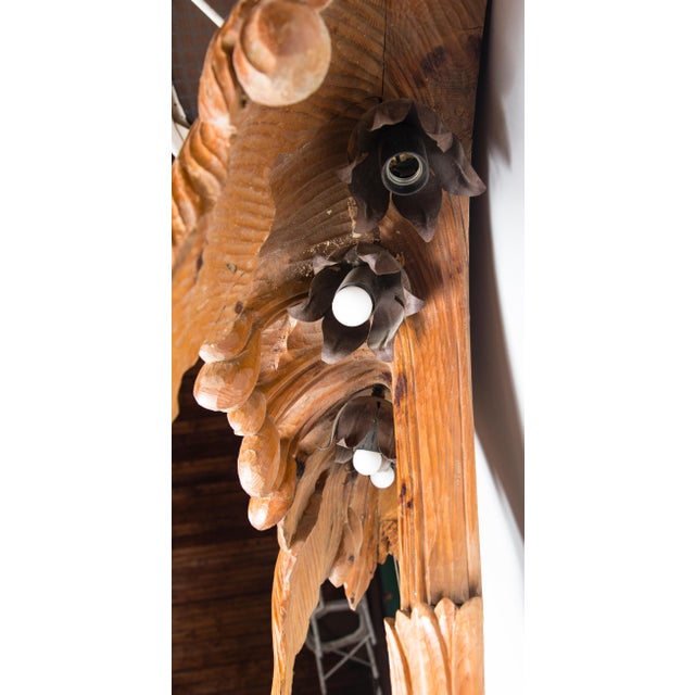 Massive Carved Wood Palm Tree With Lights Chairish