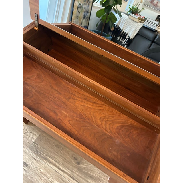 1960s Mid Century Danish Modern Teak Vanity/Desk With Bench by Arne Wahl Iversen for Vinde Molefabrik - Set of 2 For Sale - Image 9 of 12