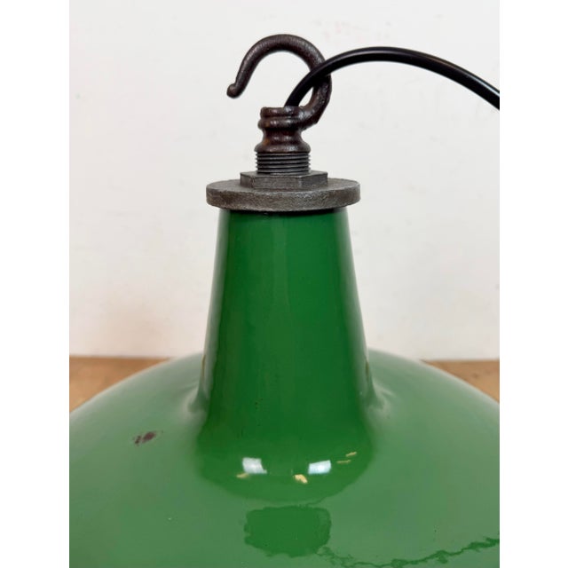 Industrial Green Enamel Factory Pendant Lamp from Revo, 1950s For Sale - Image 12 of 18