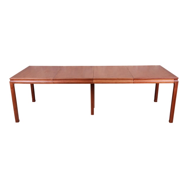 Edward Wormley for Dunbar Janus Collection Walnut Extension Dining Table, Newly Restored For Sale