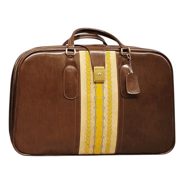 Vintage Brown Suitcase, 1950s For Sale