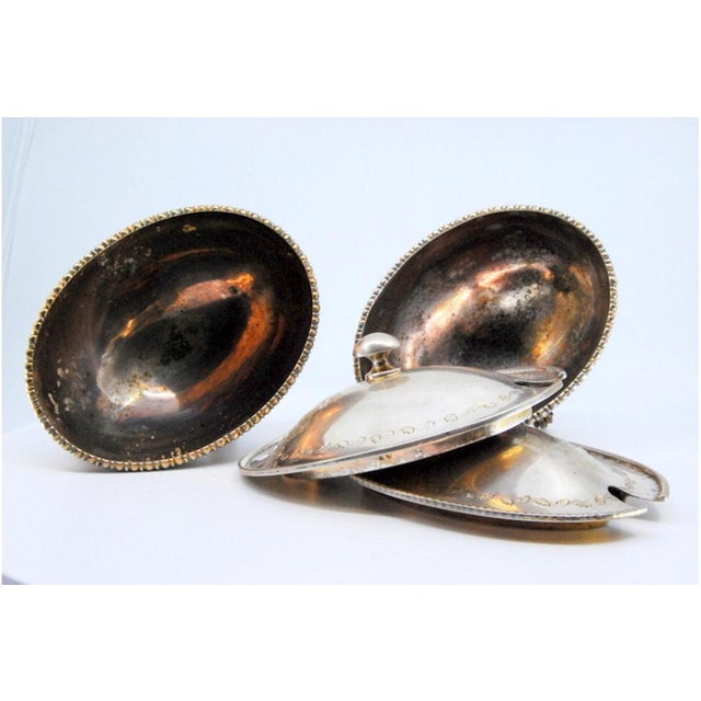 Silver Sugar Bowls with Friezes on the Edges, Set of 2 For Sale - Image 6 of 10