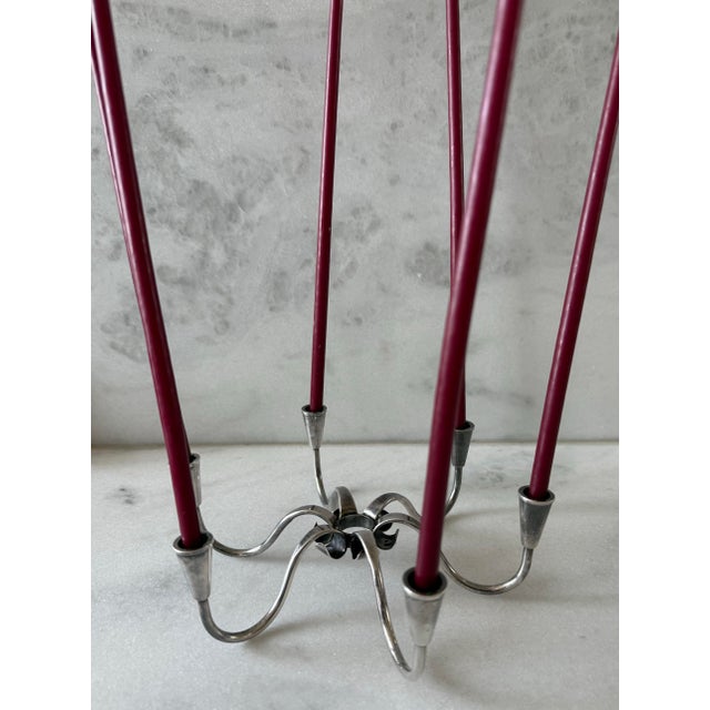 Vintage Danish Modern Silverplate Candelabra by Carl F. Christiansen For Sale - Image 12 of 12