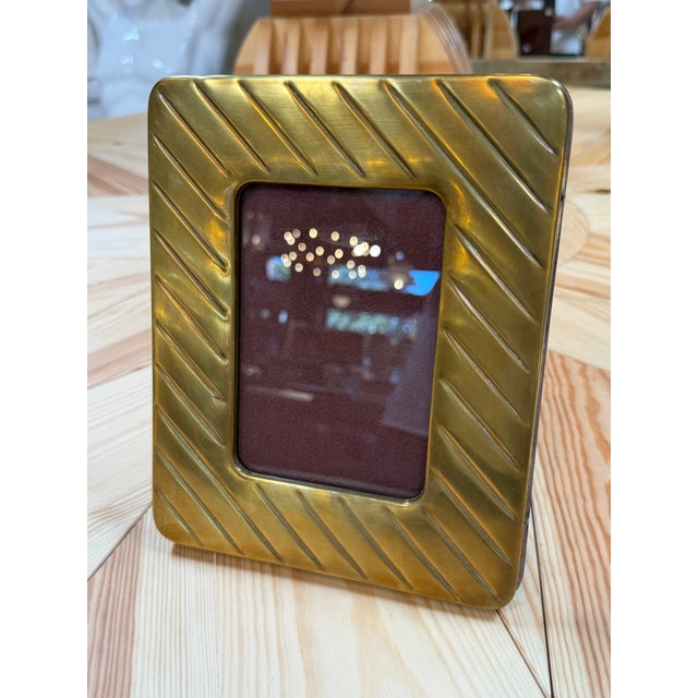Brass Vintage Italian Brass Picture Frame by Arabesque Gioielli Palermo For Sale - Image 8 of 8