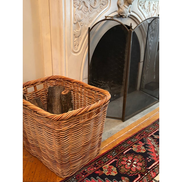 Farmhouse Vintage French-Style Storage / Kindling Basket For Sale - Image 3 of 11