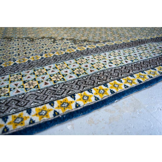 Early 21st Century Vintage Medallion Floral Gold Beige Hand-Knotted Wool Rug - 4’7” X 6’10” For Sale - Image 5 of 10