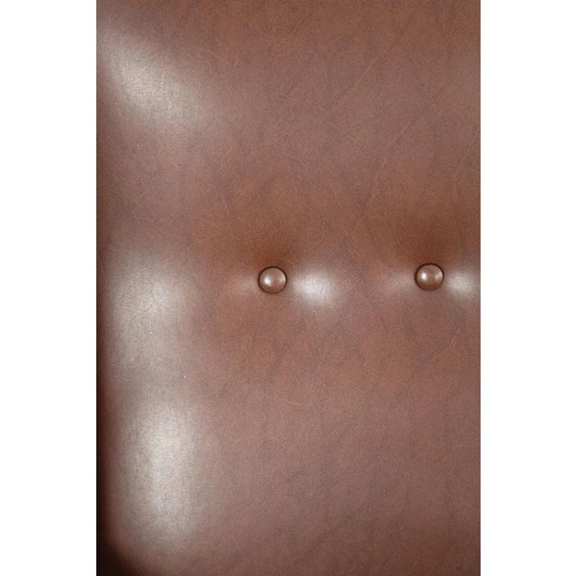 Italian Faux Leather Armchair with Brass Legs, 1950s For Sale - Image 10 of 17