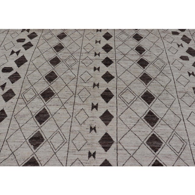 Moroccan Style Brown and Ivory Rug by Keivan Woven Arts 10'1 X 14'3 For Sale - Image 11 of 13