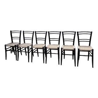 Italian Braided Rope Chairs, 1960s, Set of 6 For Sale