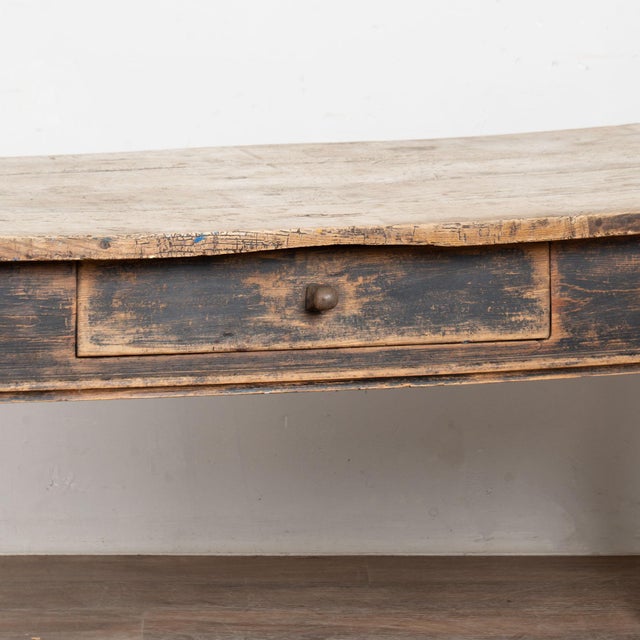 Late 18th Century Danish Baroque Oak Console Table With Black Painted Base For Sale - Image 10 of 15