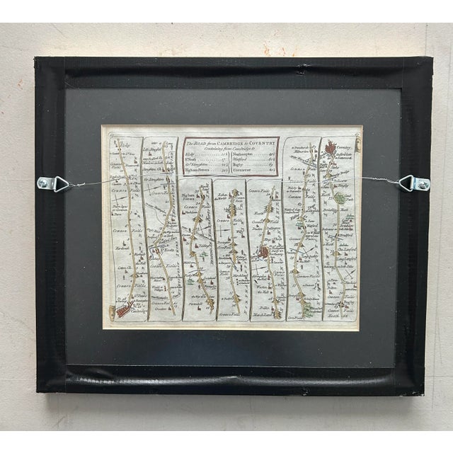 Original English 18th Century Strip Road Map - The Road From Bristol to Worcester & Cambridge to Coventry For Sale - Image 9 of 9