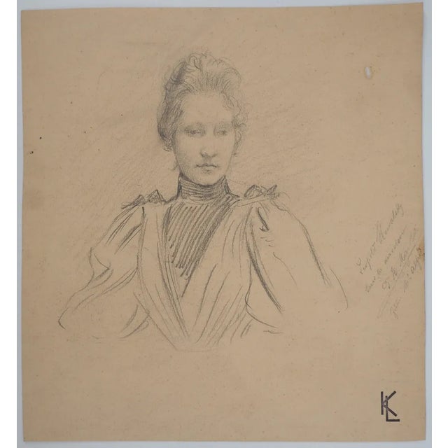 Léopold Franz KOWALSKI (1856-1931) Portrait of Laura, c. 1900 Original pencil drawing Monogrammed “LK” on the lower right...