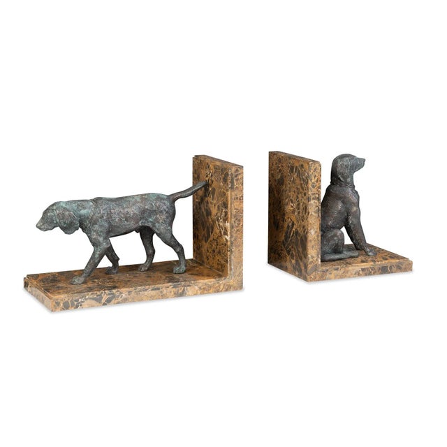2020s Maitland-Smith Hunting Dog Bookends For Sale - Image 5 of 5