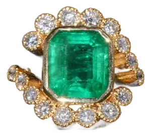 GIA Certified Natural 4.83CTS VS F Diamond Emerald 18K Solid Gold Bypass Ring, size 6.5