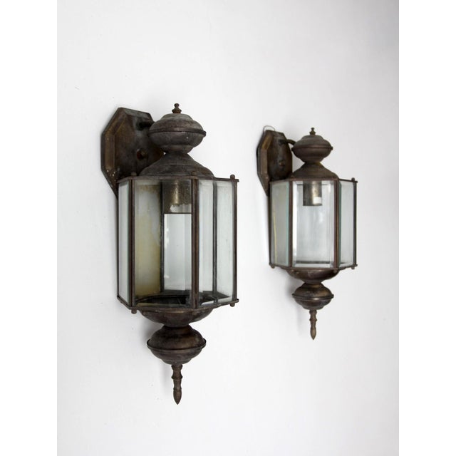 Vintage Outdoor Wall Lantern Sconces - a Pair For Sale - Image 10 of 11