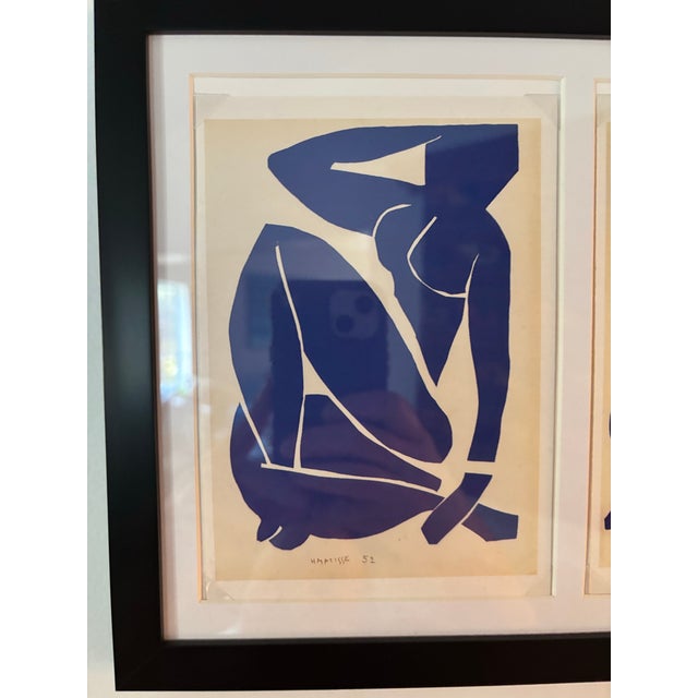 Modern Matisse Postcard Prints From the Blue Nudes Series Circa 1952 Framed Matted Signed in Plate For Sale - Image 3 of 10