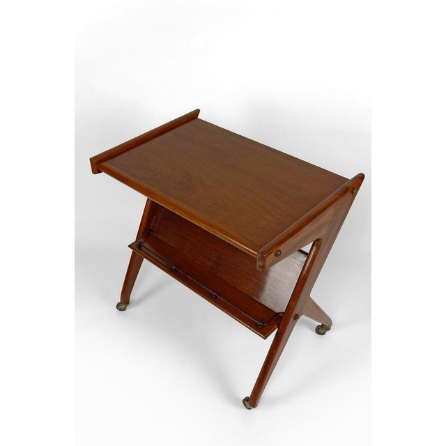 Mi-Ccentury Modern Teak Trolley, Italy, 1950s For Sale - Image 9 of 15