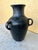 Contemporary Vintage Matte Black Terracotta Amphora Vase With Handles For Sale - Image 3 of 5