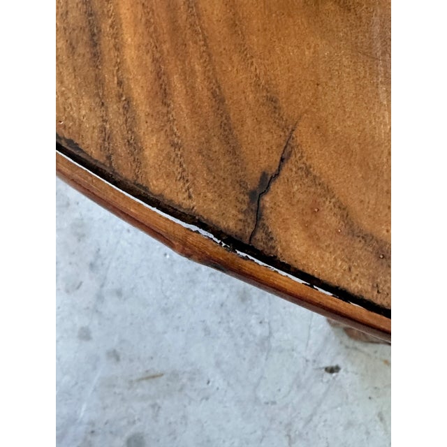 Vintage Bamboo Chinese Style Demi-Lune Center Table With Open Fretwork Design For Sale - Image 9 of 12